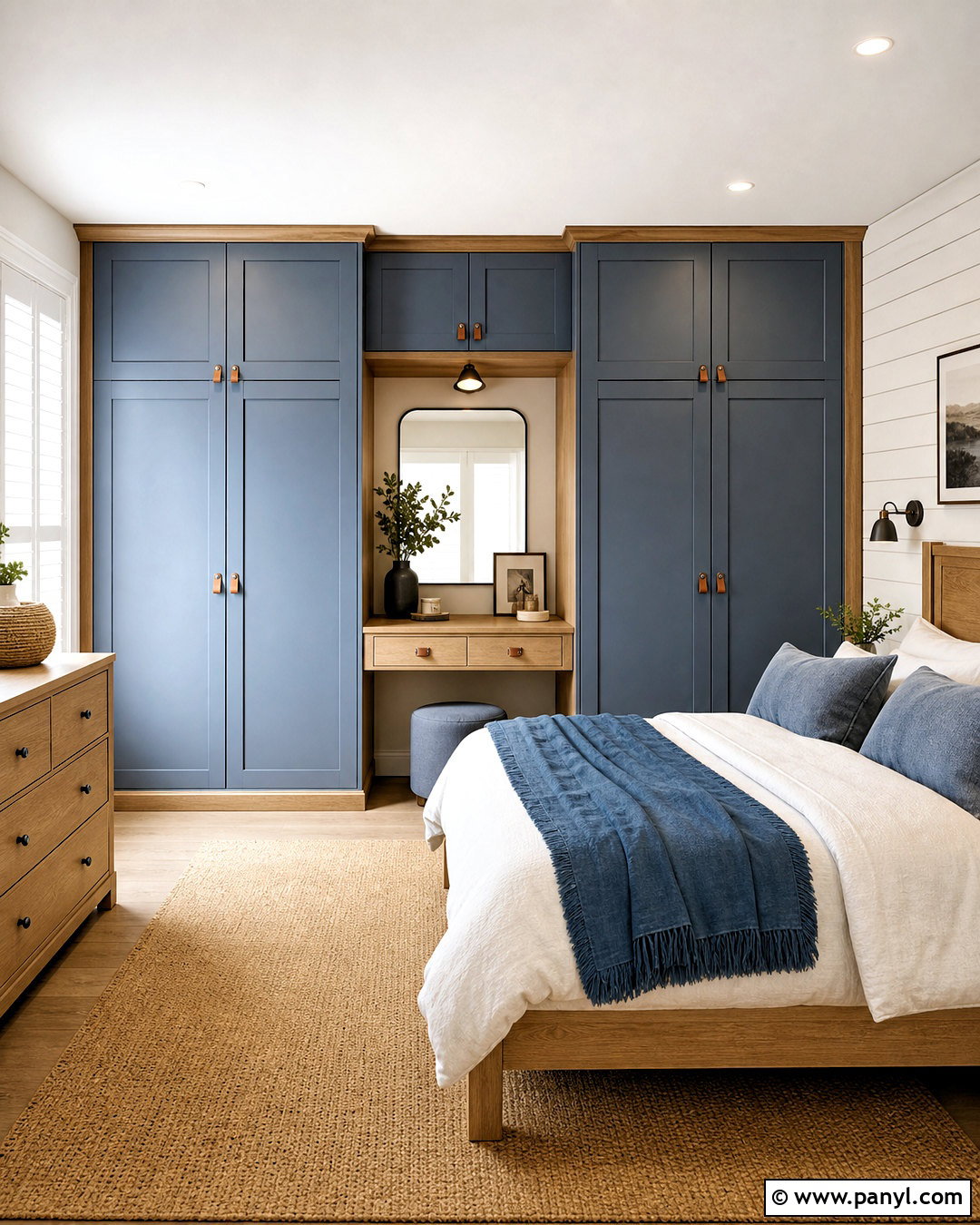 Dusty Blue And Natural Wood Bedroom Cupboards - 20 bedroom cupboards colour combination ideas