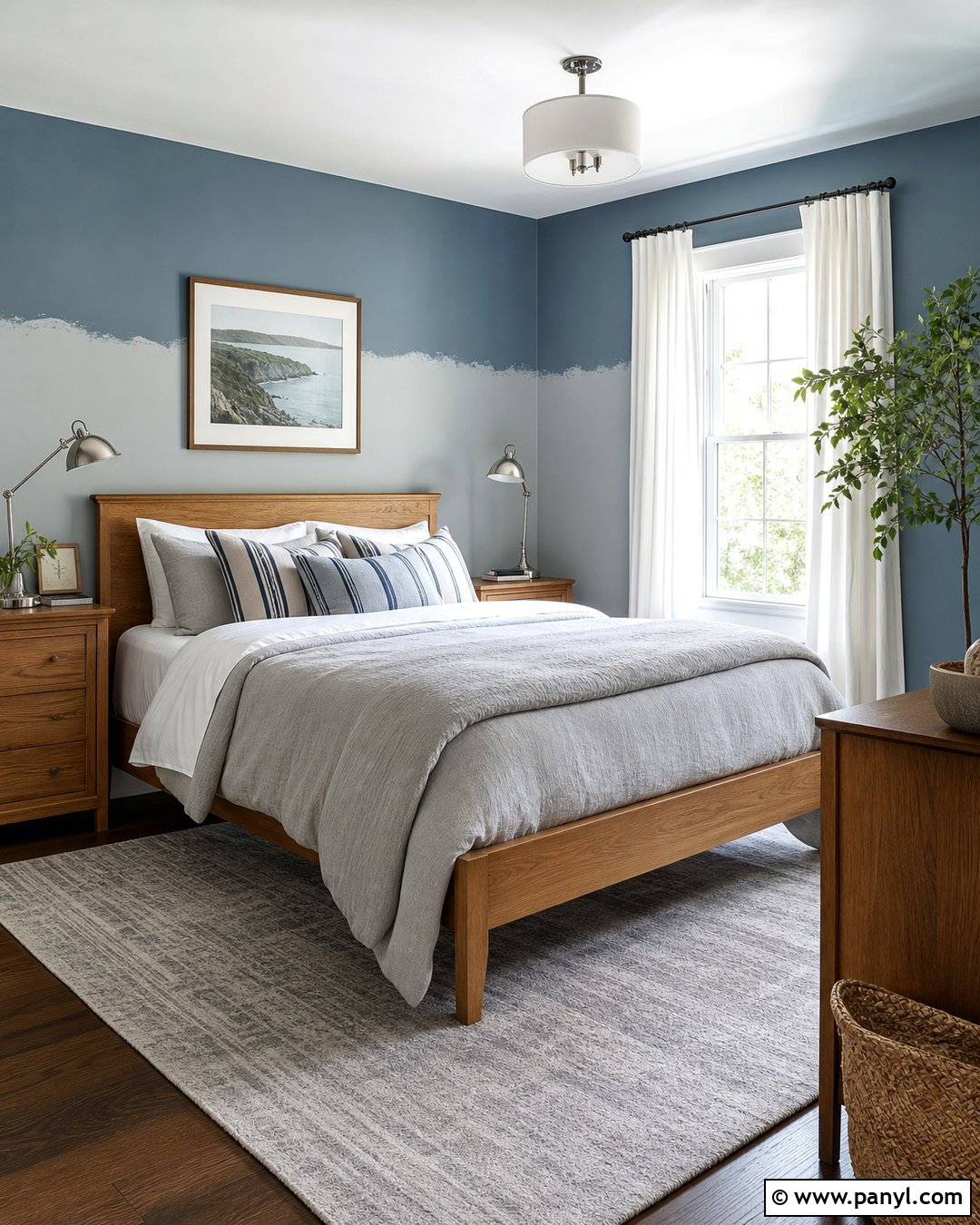 Dusty Blue And Soft Gray Half Painted Walls - 35 half and half painted walls