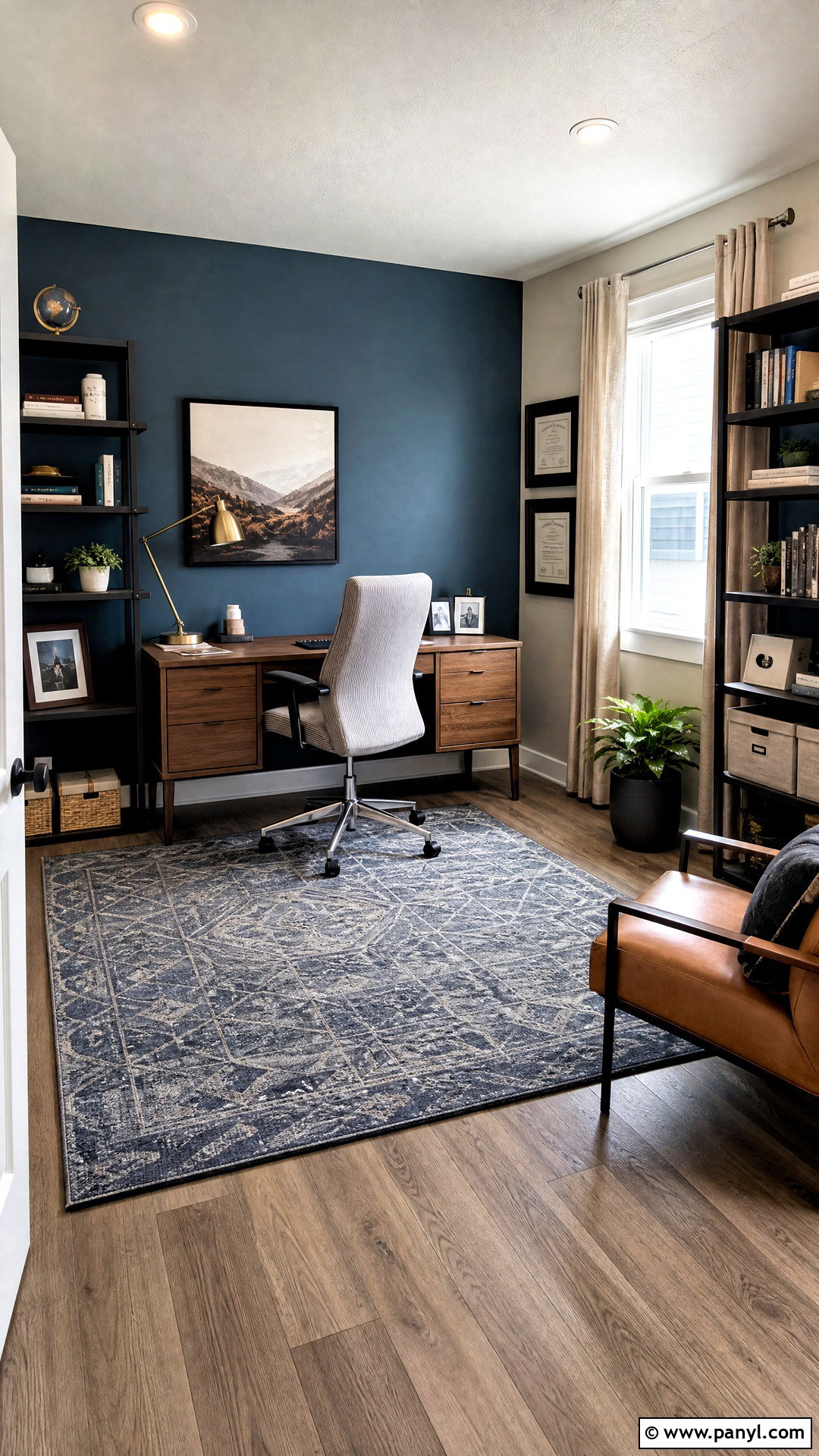 Dusty Blue And Soft Gray Home Office Walls - 20 2 color wall paint ideas