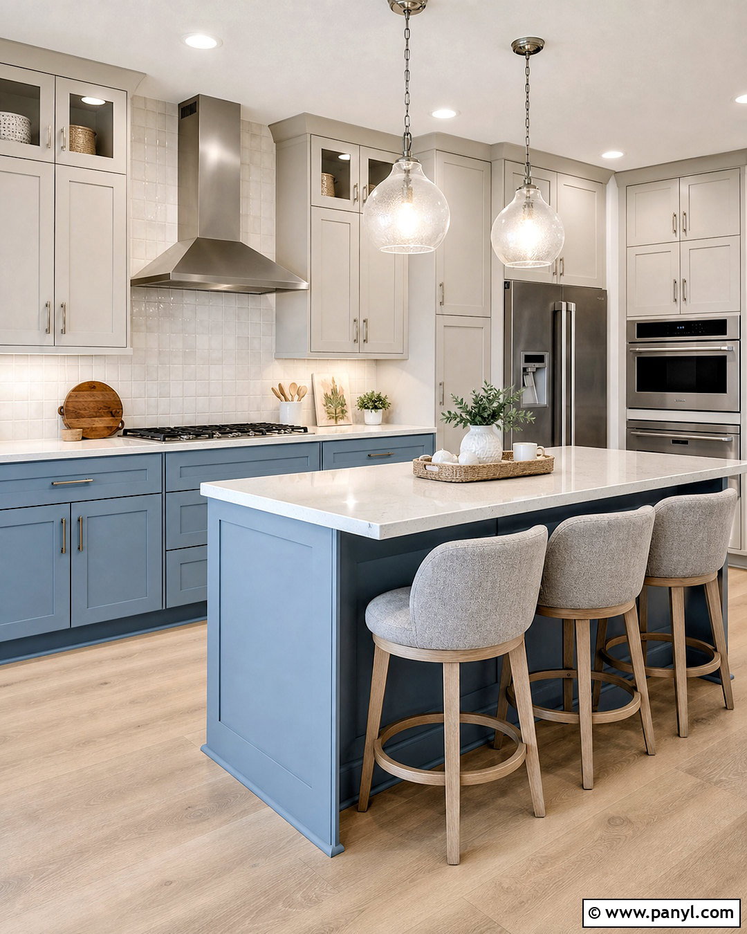 Dusty Blue And Soft Gray Kitchen Color Scheme - 20 kitchen ideas color schemes