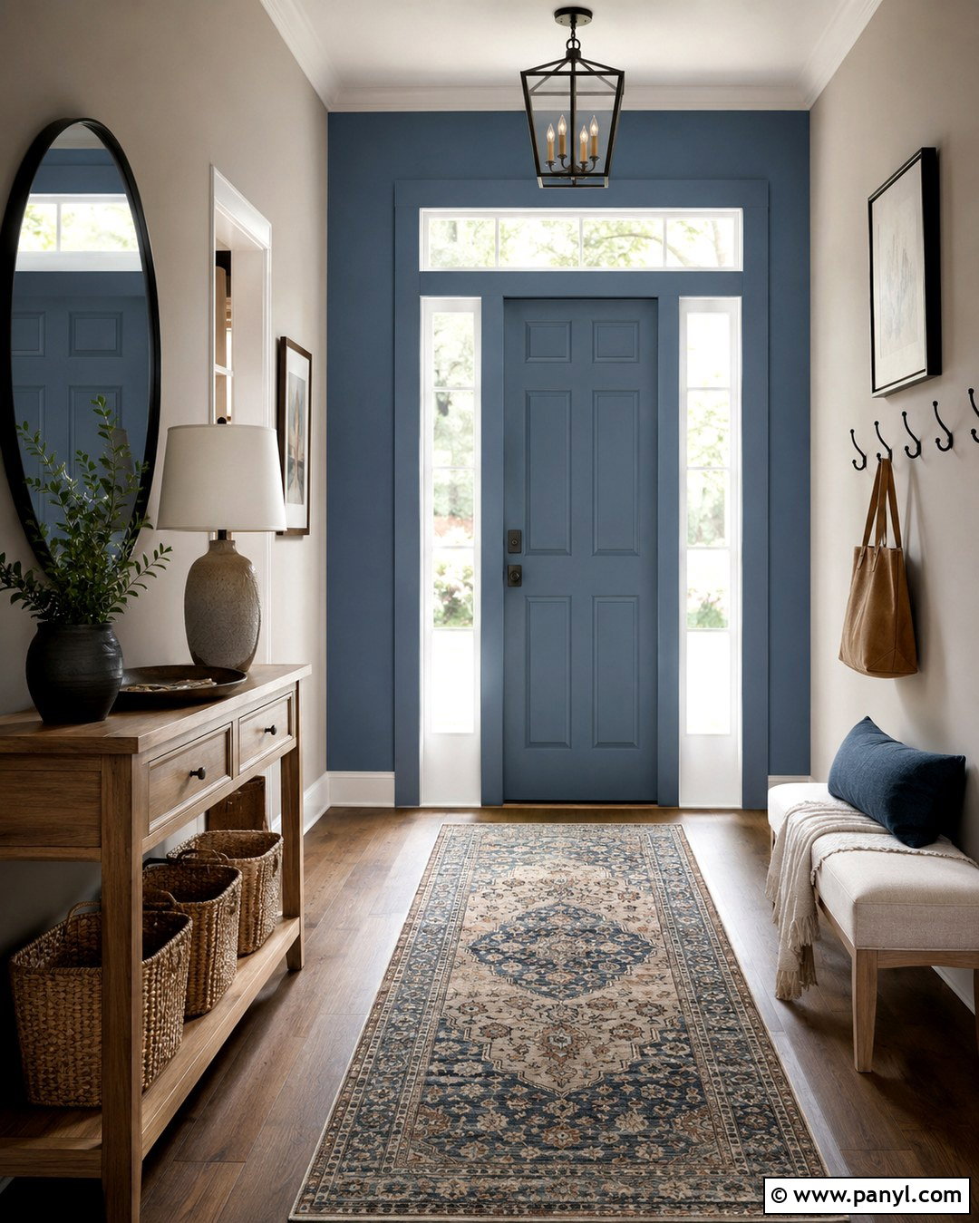 Dusty Blue And Taupe Entryway - 20 Rooms With Two Color Walls