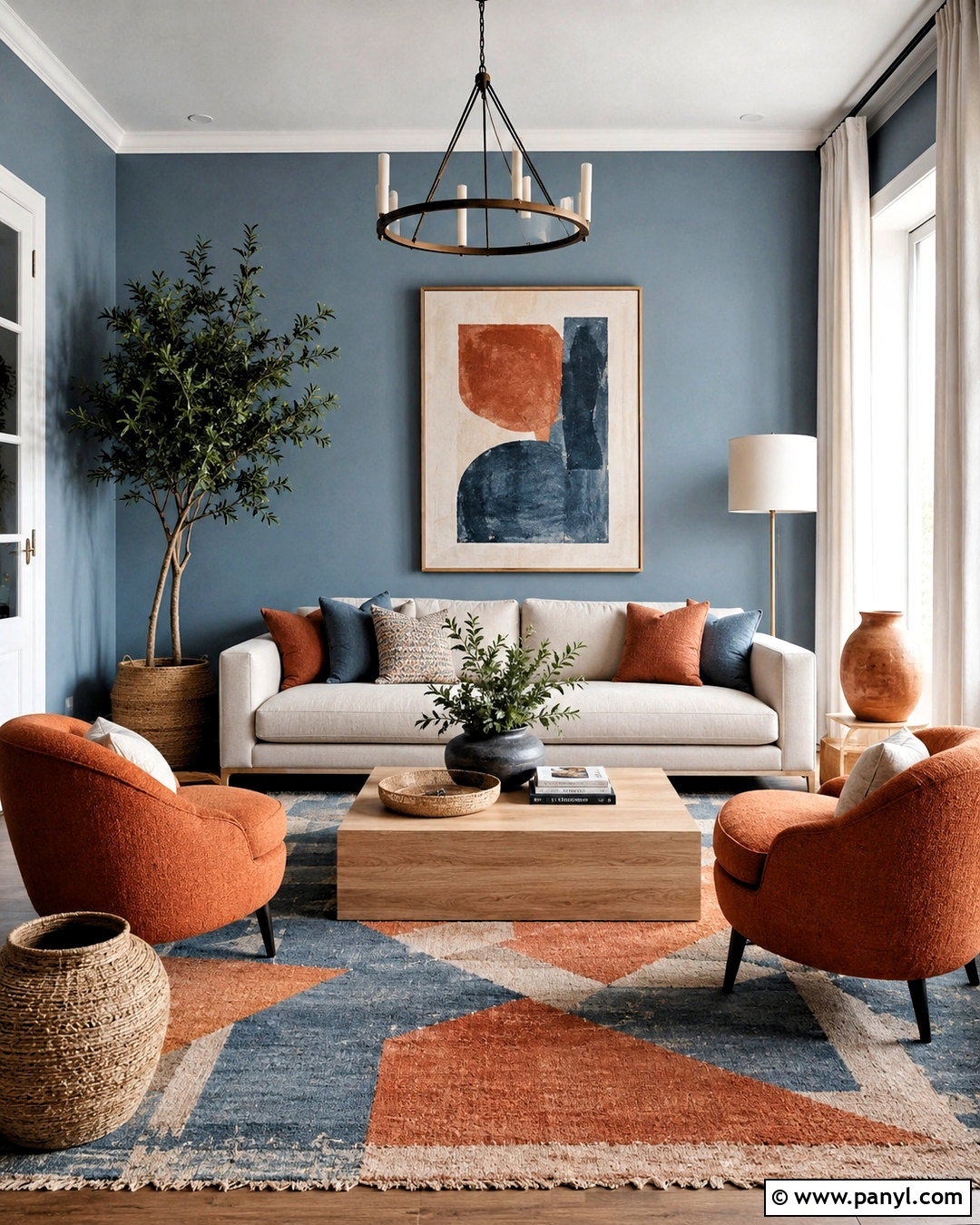 Dusty Blue And Terracotta Living Room - 20 dusty blue living room ideas