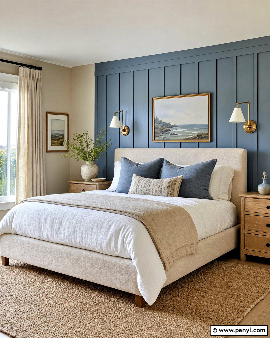 Dusty Blue And Warm Beige Wall Colour Combination - 20 wall colour combinations