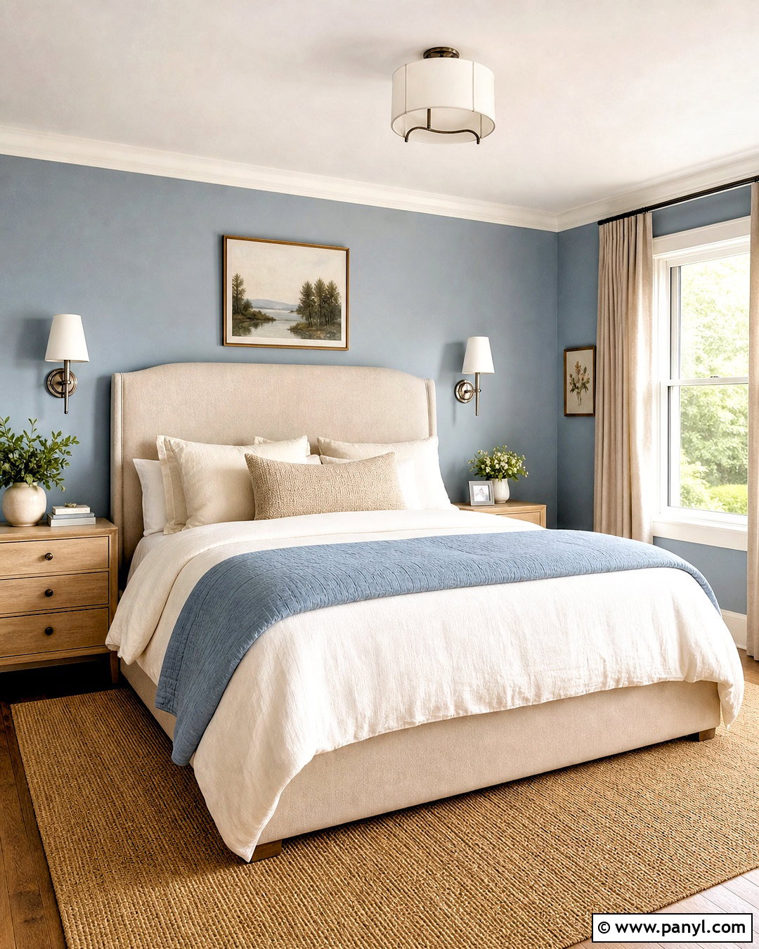 Dusty Blue And Warm White Bedroom Paint Scheme - 20 indoor paint colors schemes