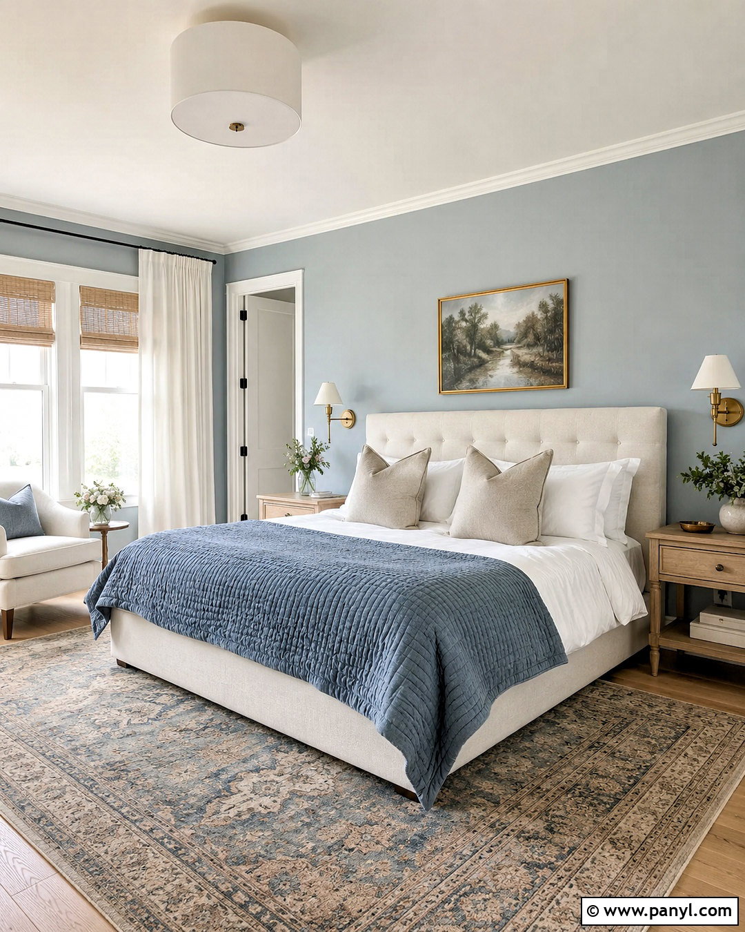 Dusty Blue And Warm White Bedroom - 20 dusty blue paint color ideas