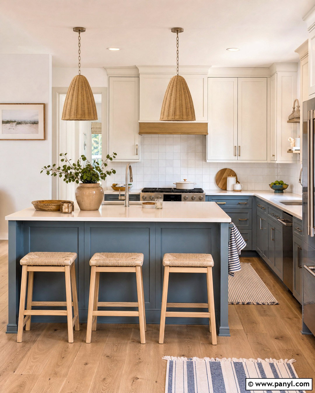 Dusty Blue And Warm White Kitchen Cabinets - 20 kitchen cabinets colour combinations