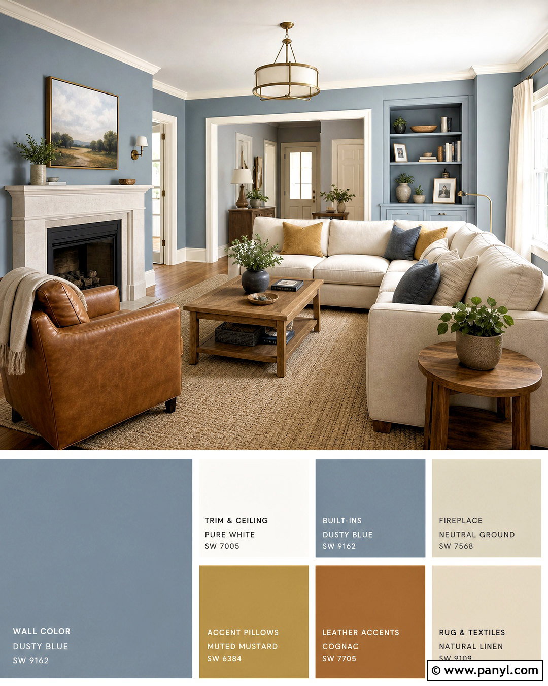Dusty Blue And Warm White Wall Color Palette - 20 wall color palette ideas