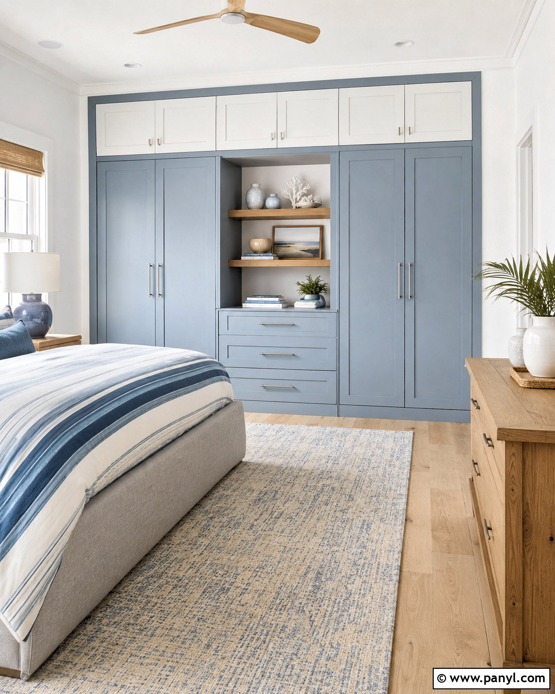Dusty Blue And White Wardrobe - 20 colour coordinated wardrobe ideas