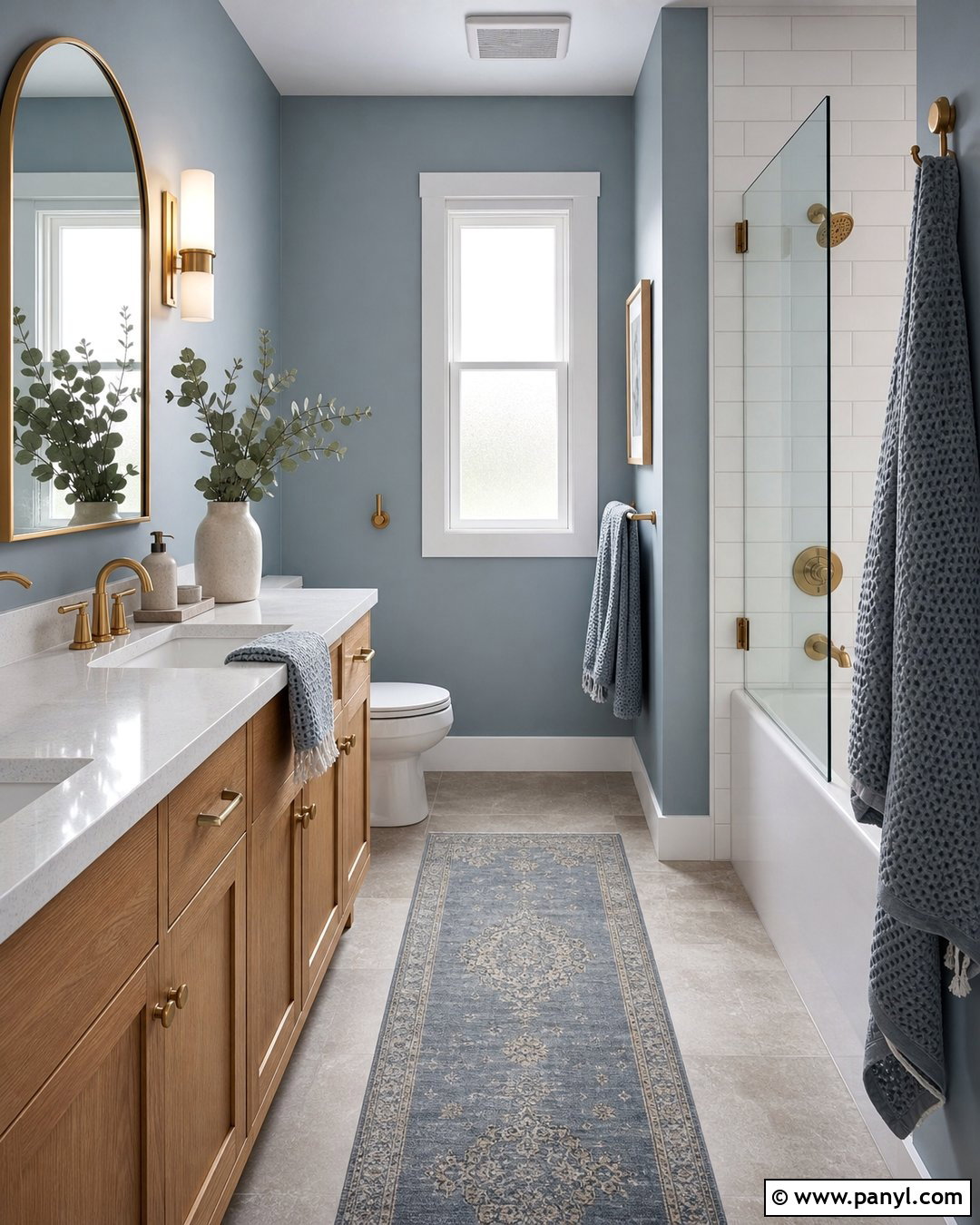 Dusty Blue Bathroom - 30 blue walls room ideas