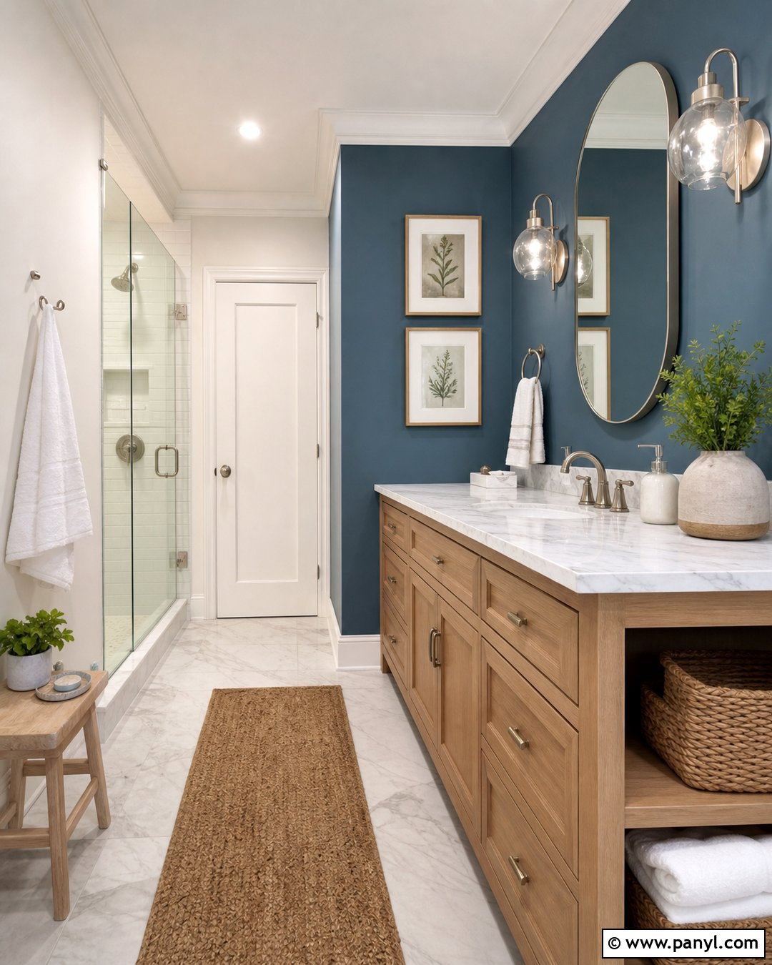 Dusty Blue Bathroom Accent Wall - 25 Wall Accent Paint Ideas