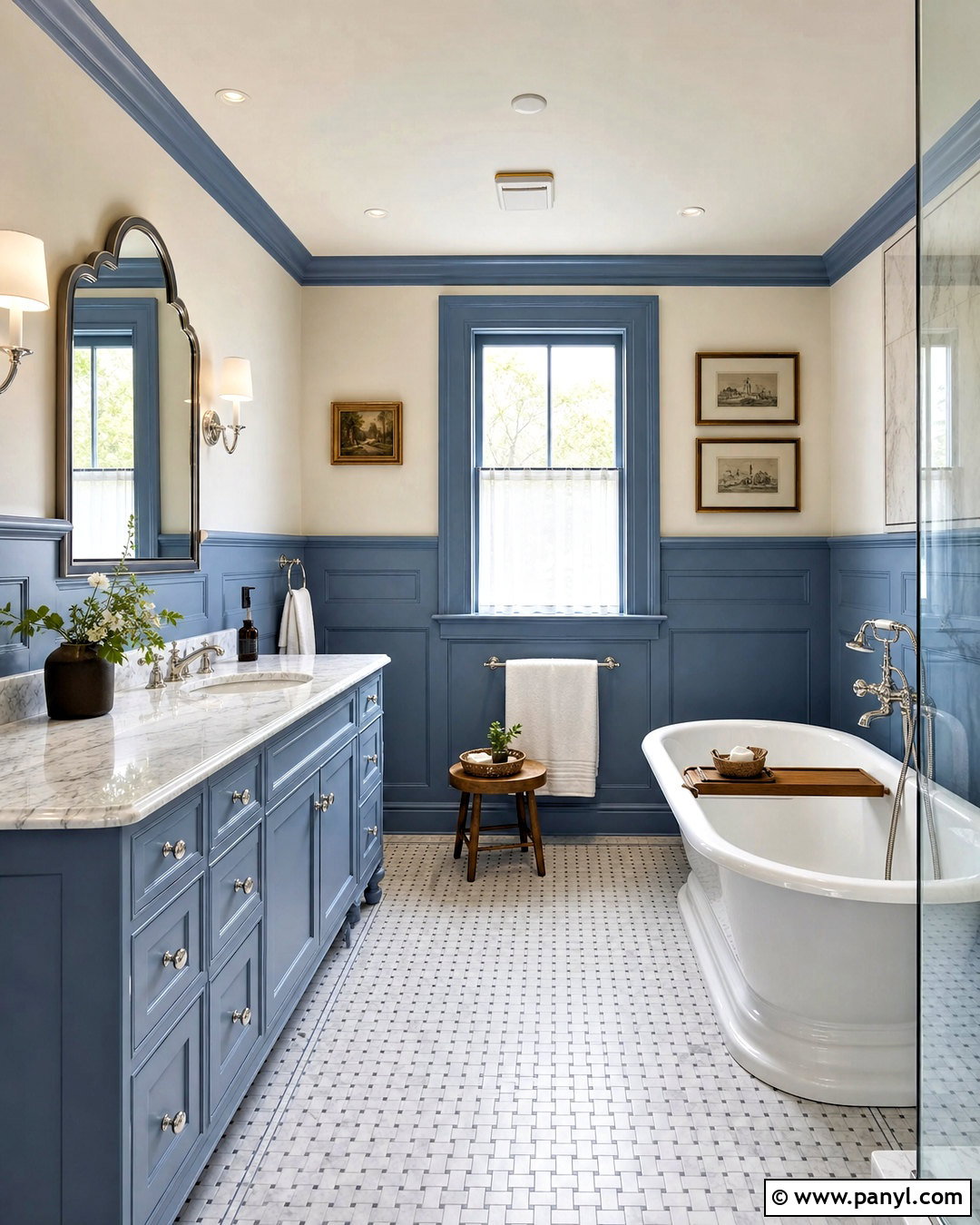 Dusty Blue Bathroom Wainscoting - 20 dusty blue bathroom ideas