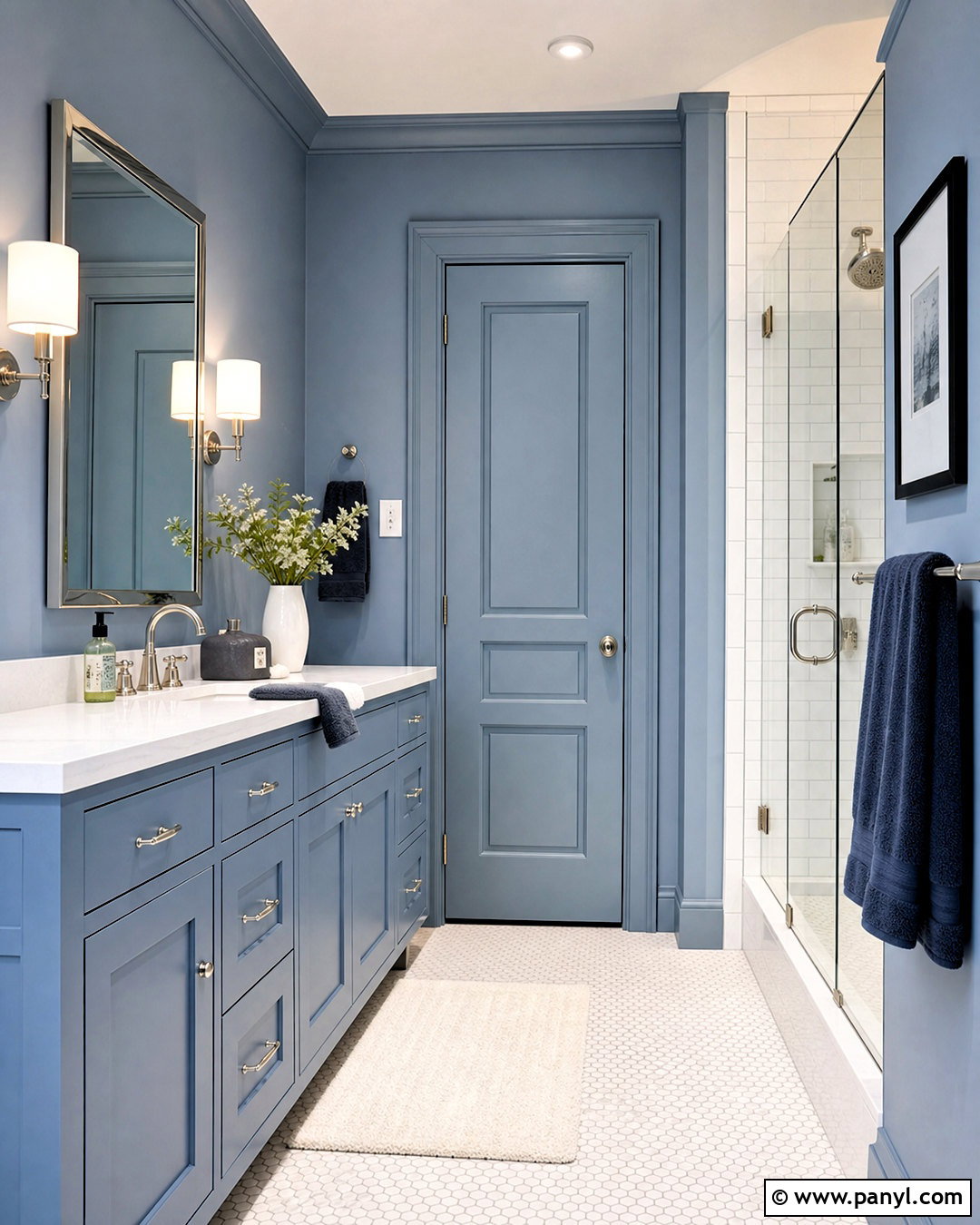 Dusty Blue Bathroom Walls And Trim - 20 monochromatic walls and trim ideas