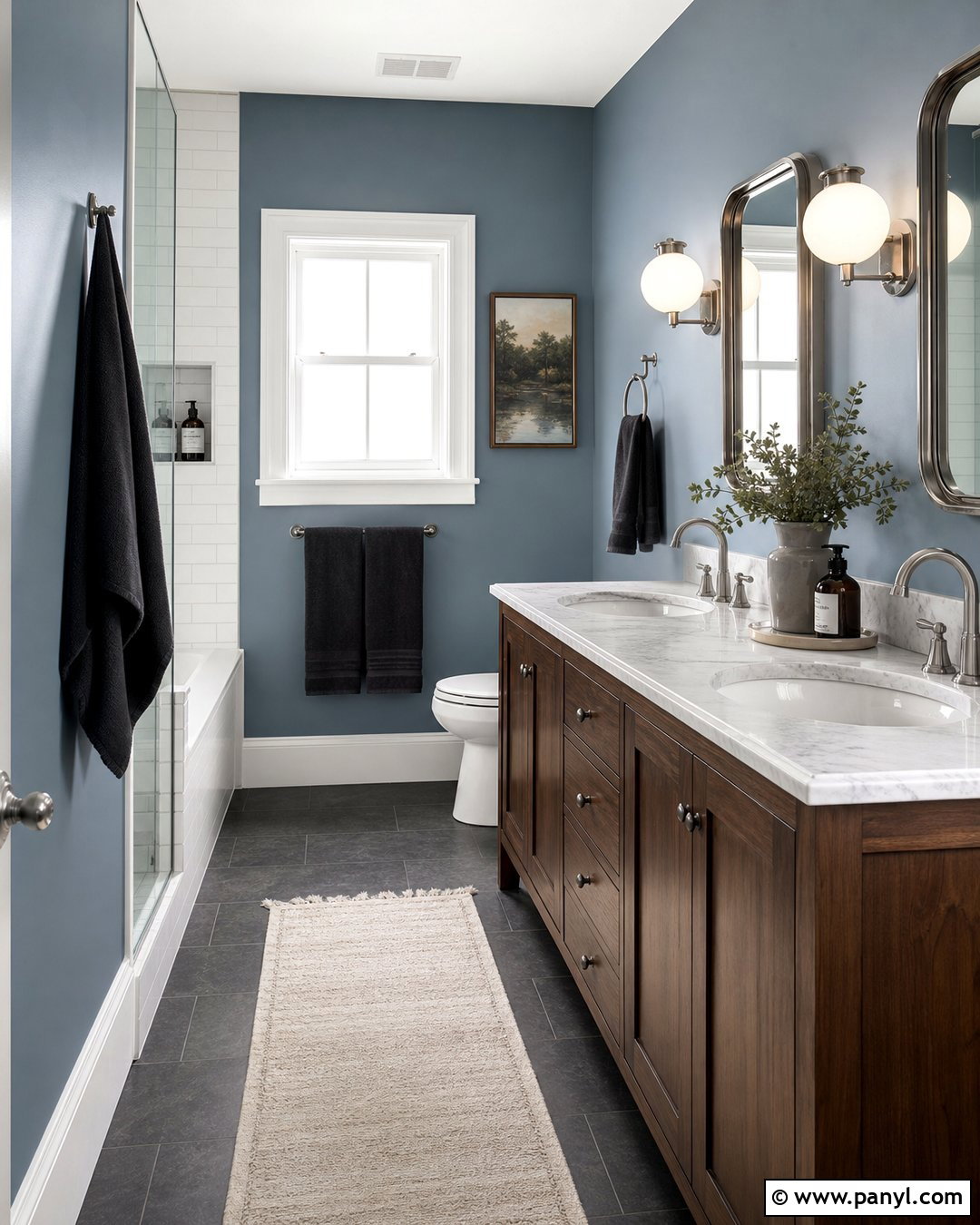 Dusty Blue Bathroom Walls - 20 Bathroom Wall Color With Gray Floor Ideas