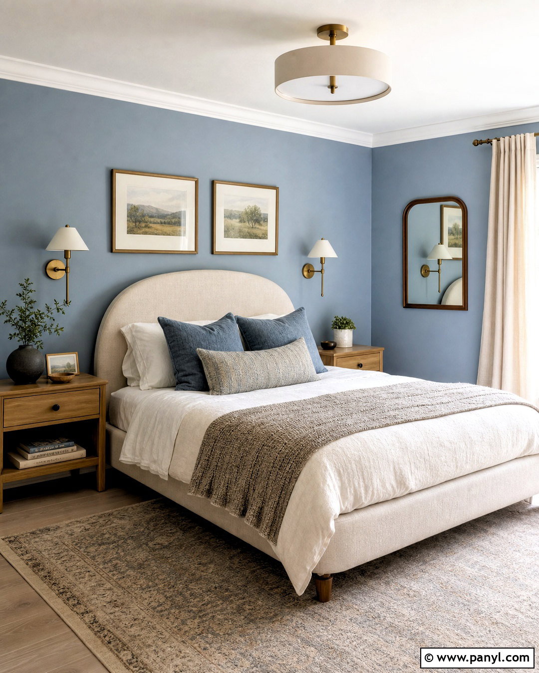 Dusty Blue Bedroom With Beige Accents - 20 bedroom ideas blue walls