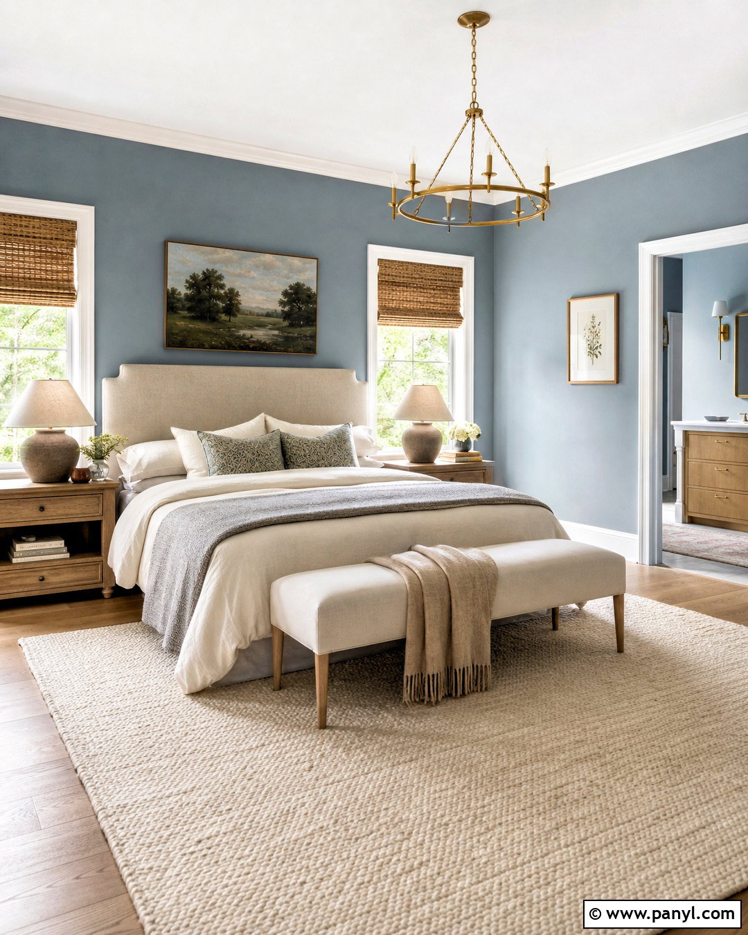 Dusty Blue Bedroom With Beige Decor - 20 blue paint bedroom ideas