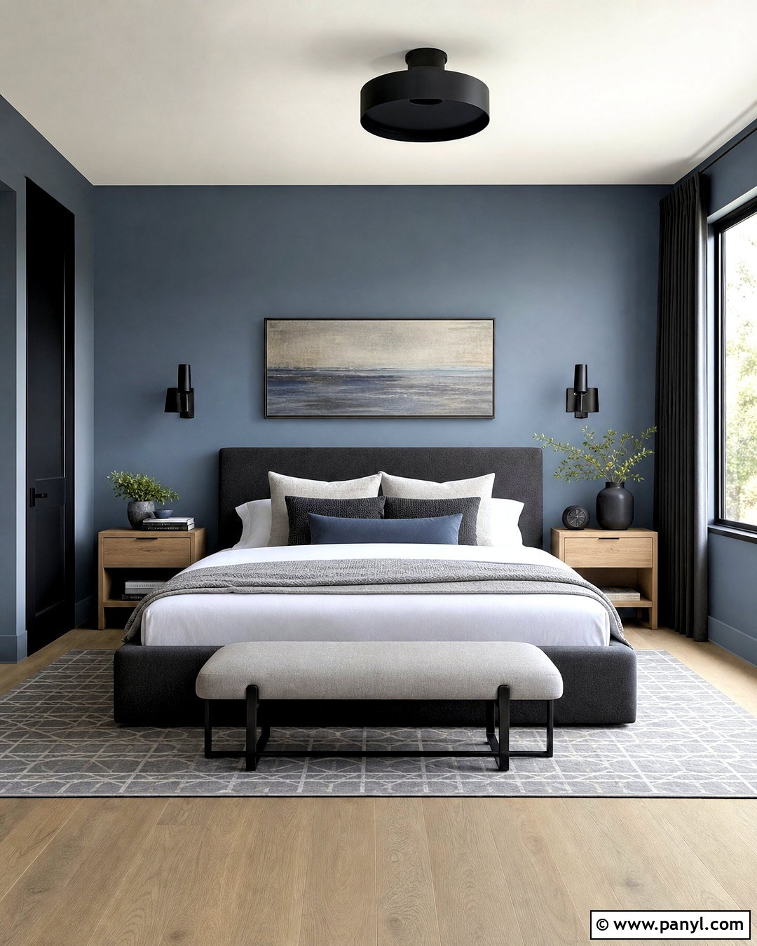 Dusty Blue Bedroom With Charcoal Gray - 20 dusty blue bedroom ideas