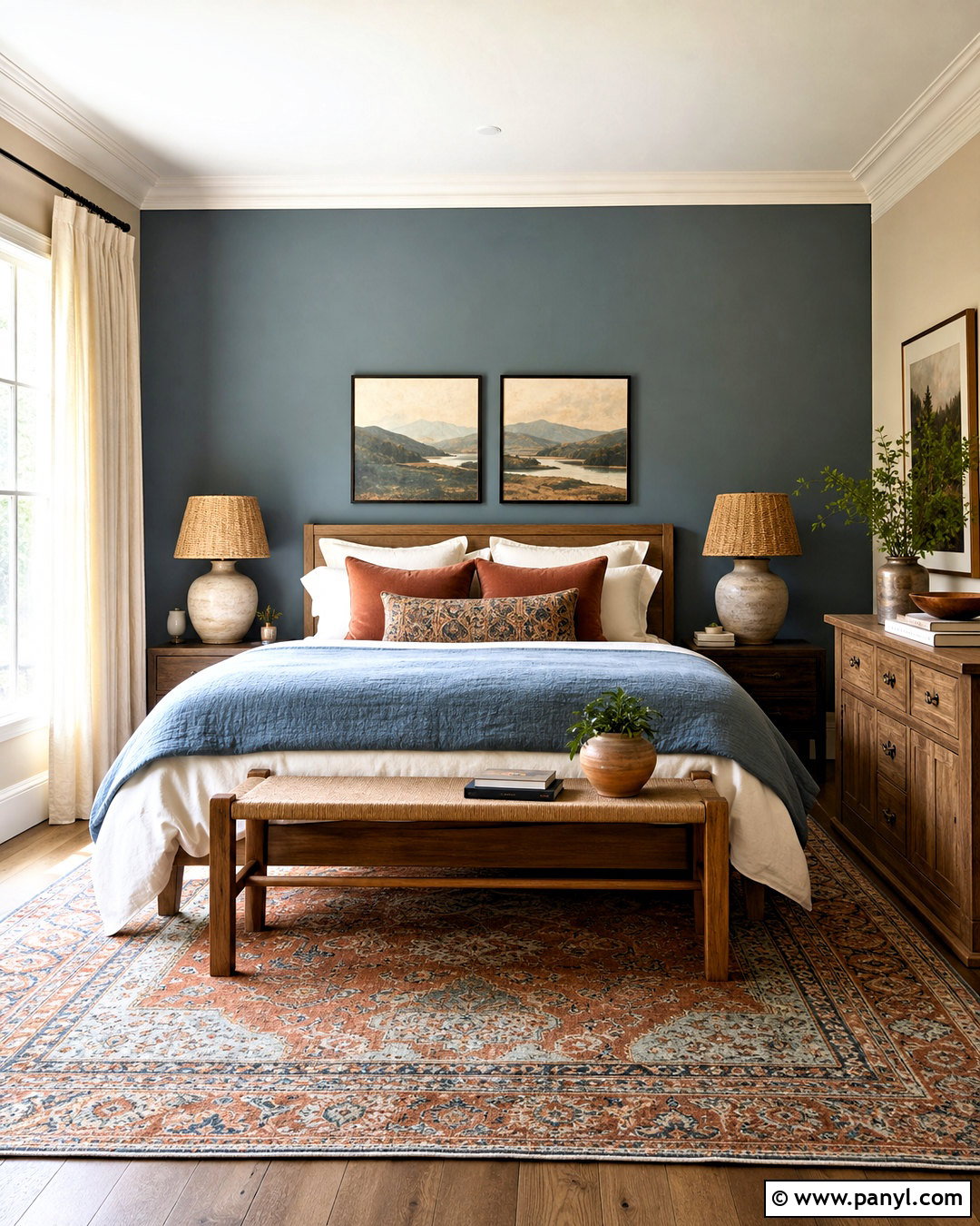Dusty Blue Bedroom With Terracotta Accents - 20 dusty blue bedroom ideas