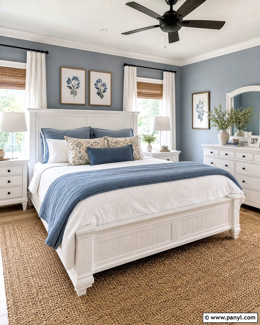 Dusty Blue Bedroom With White Furniture - 20 dusty blue bedroom ideas