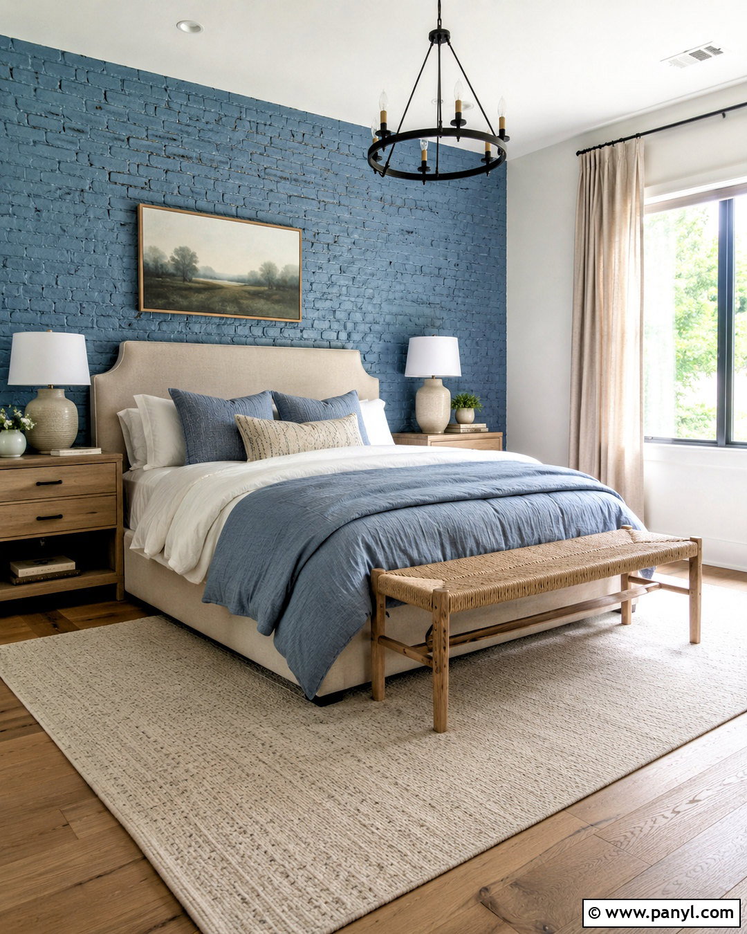 Dusty Blue Brick Bedroom Wall - 20 blue brick wall ideas