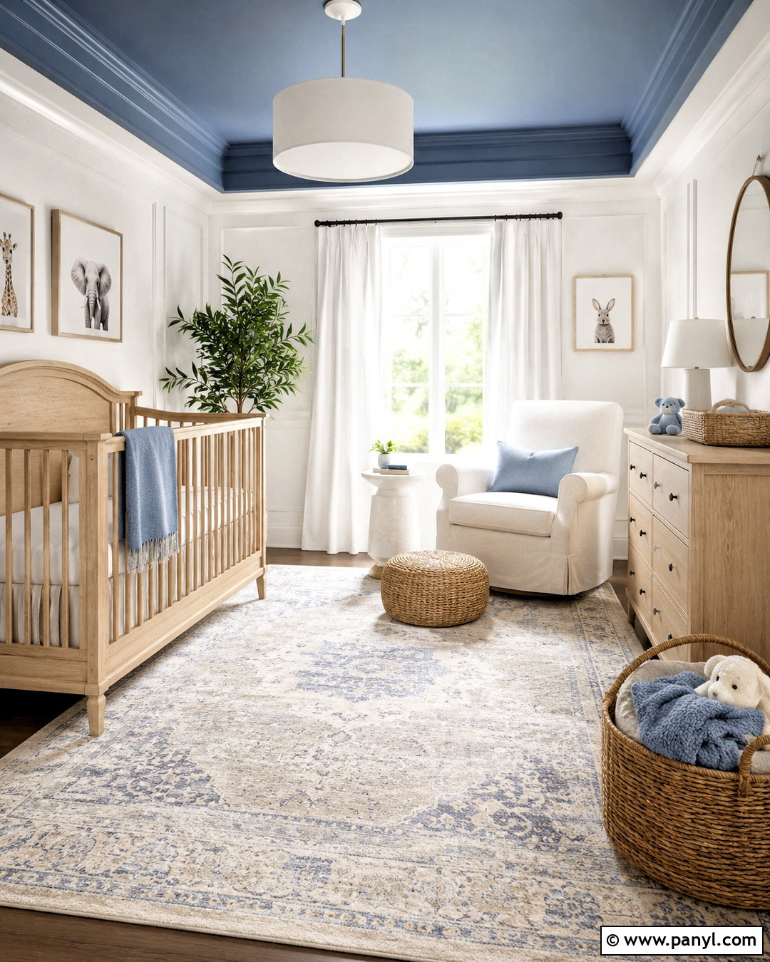 Dusty Blue Ceiling Nursery - 20 White Walls With Blue Ceiling Ideas