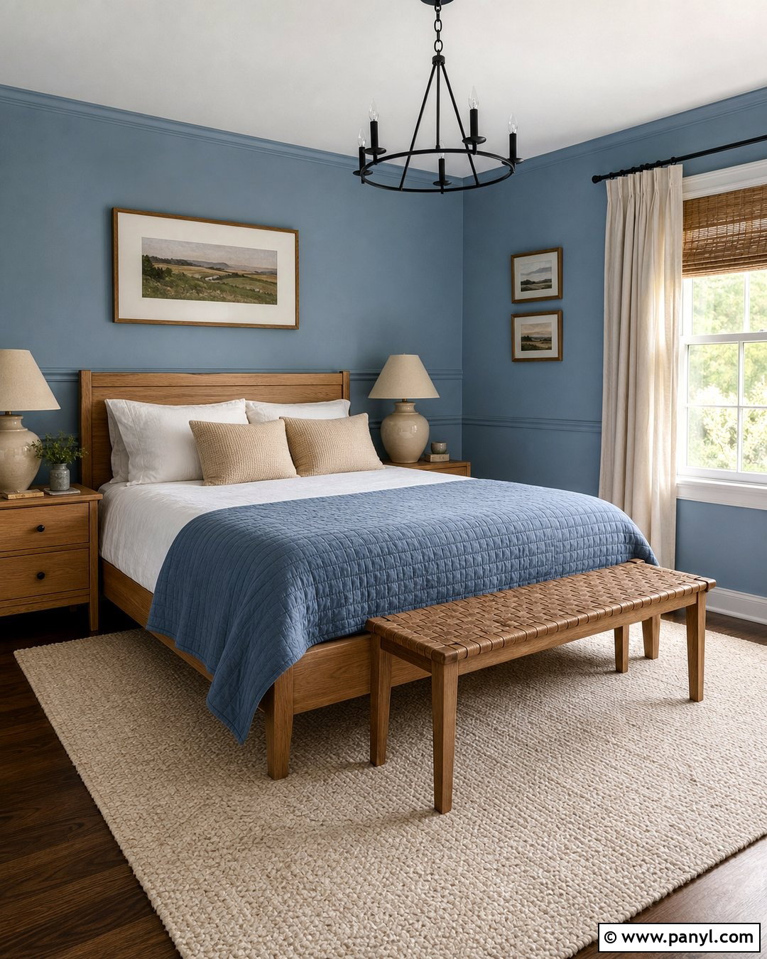 Dusty Blue Chair Rail In A Bedroom - 20 Chair Rail Same Color As Wall Ideas