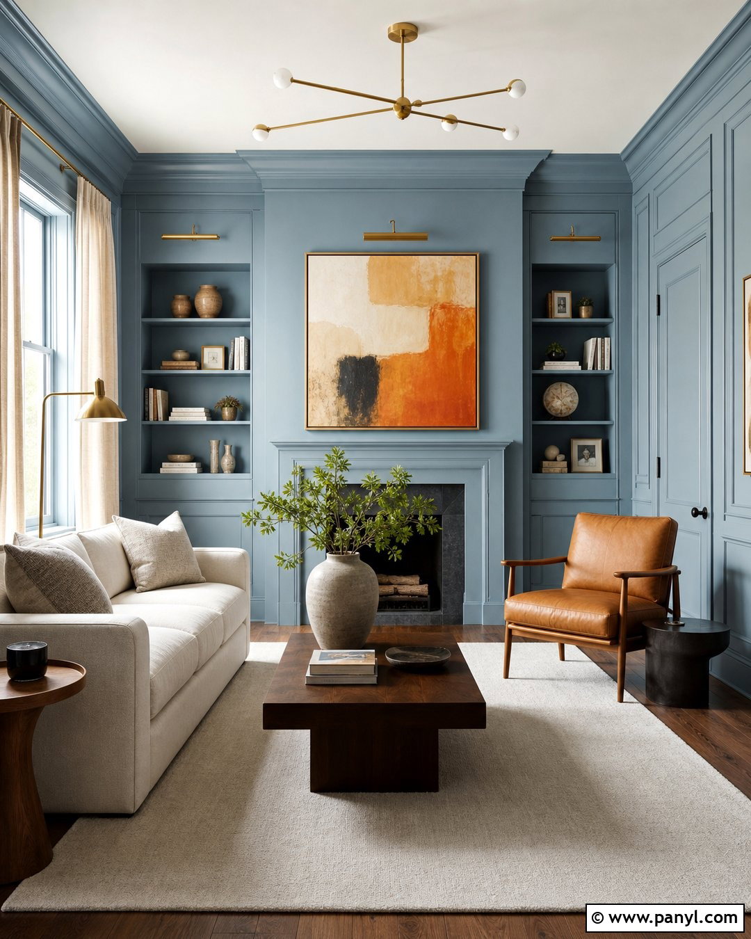 Dusty Blue Color Drenched Room - 30 dusty blue wall color ideas