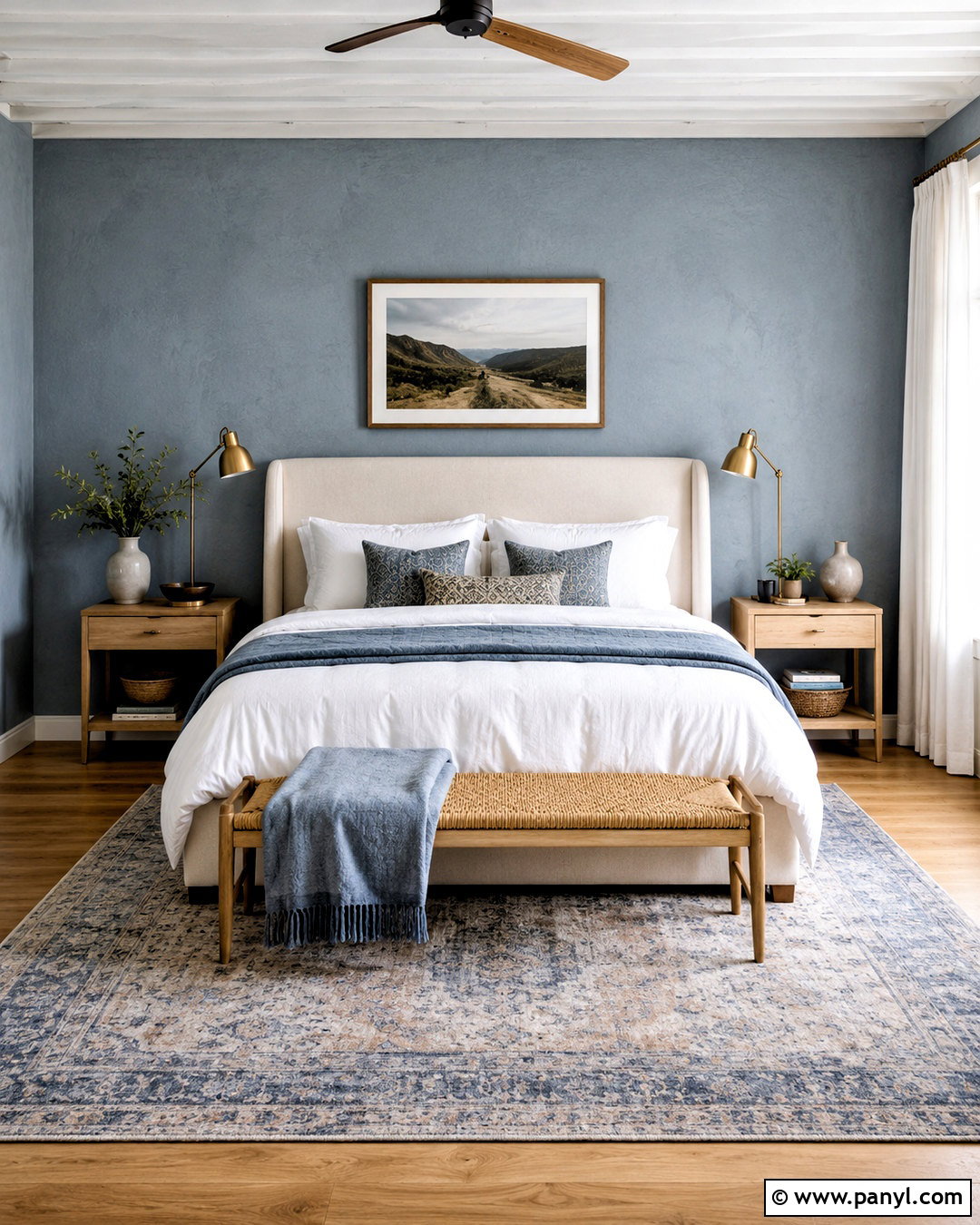 Dusty Blue Concrete Wall Bedroom - 20 concrete wall paint ideas