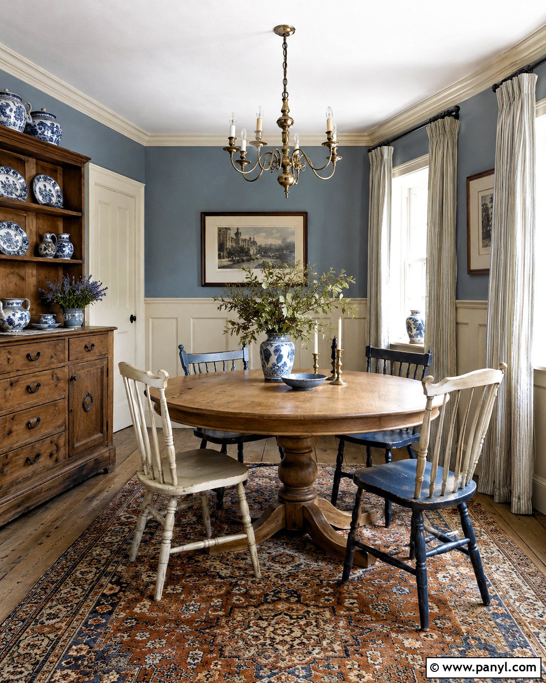 Dusty Blue Cottage Dining Room - 20 cottage paint colors interior ideas
