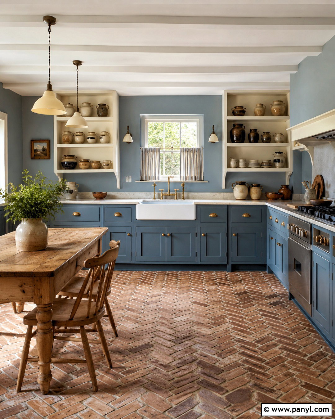 Dusty Blue Country Kitchen - 20 country kitchen colors