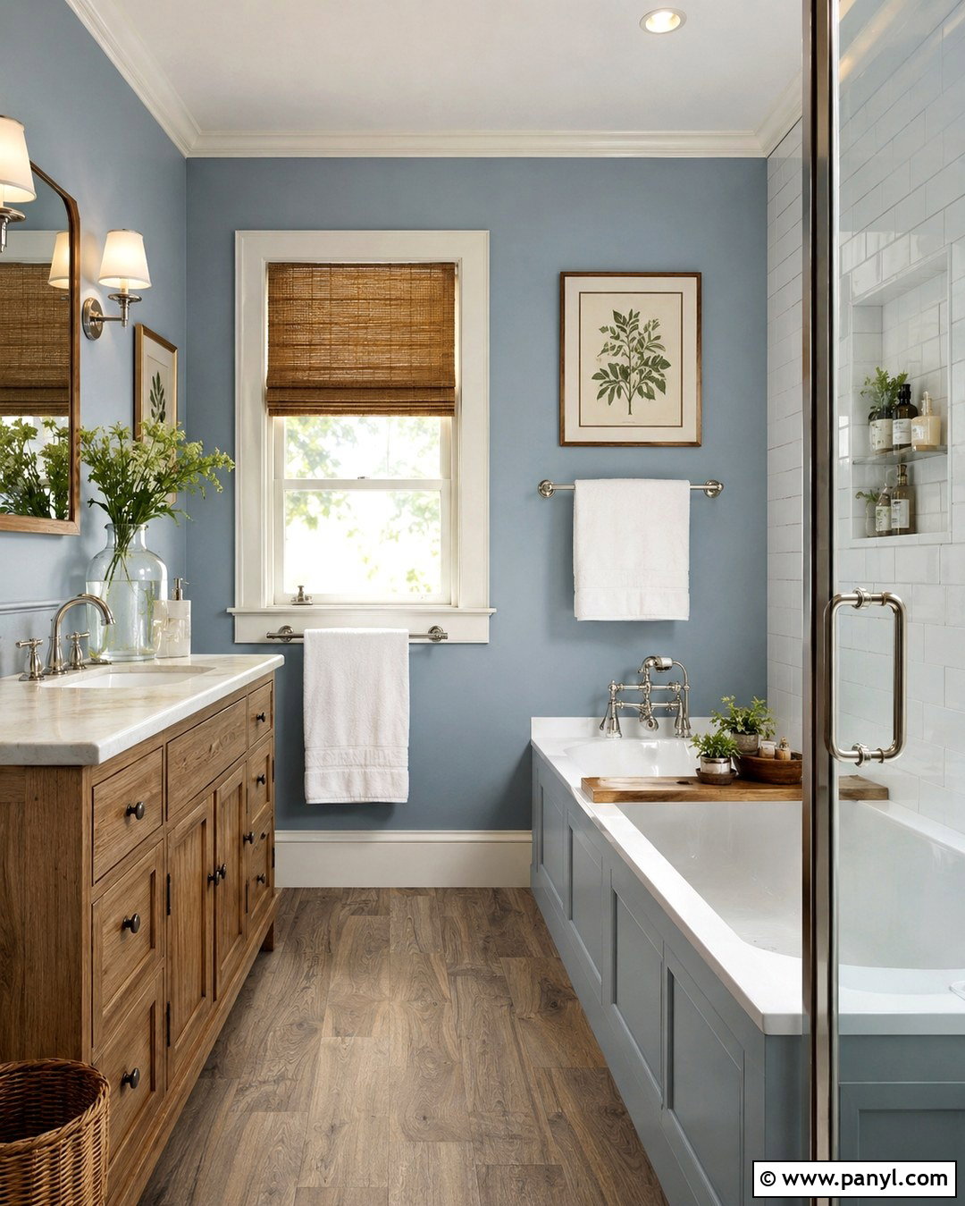 Dusty Blue Farmhouse Bathroom - 20 Farmhouse Bathroom Paint Colors Wall Ideas