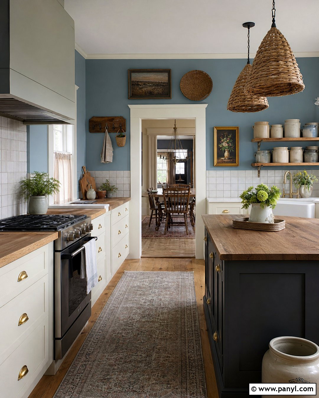 Dusty Blue Farmhouse Kitchen Walls - 30 Farmhouse Kitchen Wall Colors