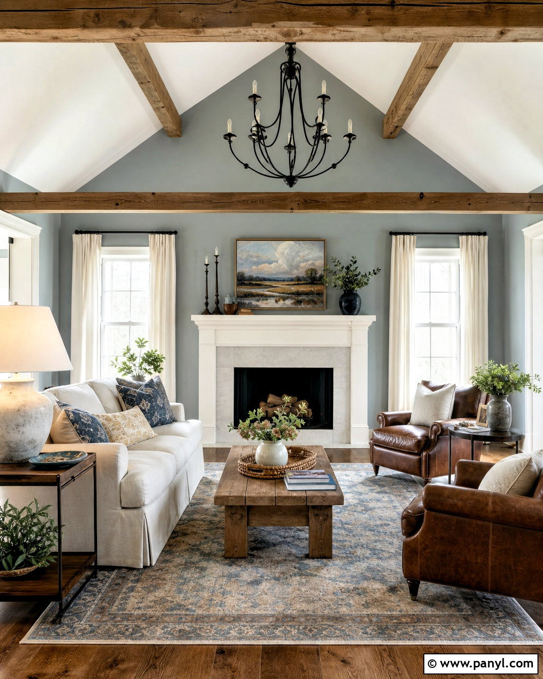 Dusty Blue Farmhouse Living Room Paint - 20 farmhouse living room paint colors