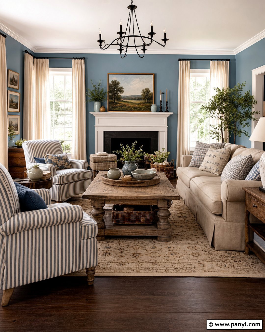 Dusty Blue Farmhouse Living Room Walls - 30 Dusty Blue Walls