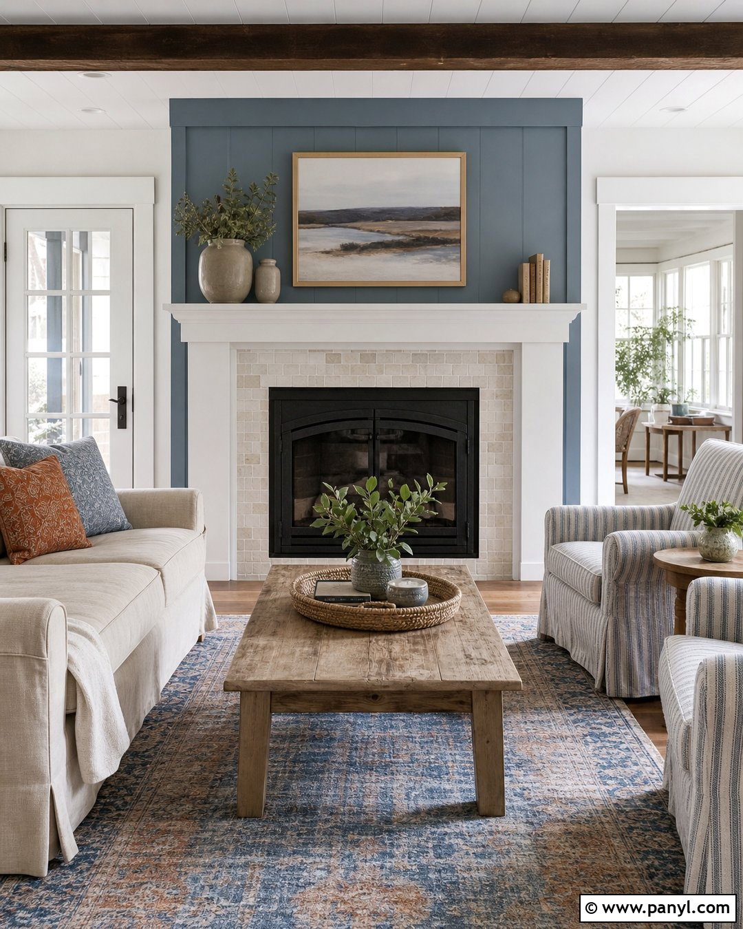 Dusty Blue Fireplace Accent Wall - 35 Fireplace Accent Wall Color Ideas