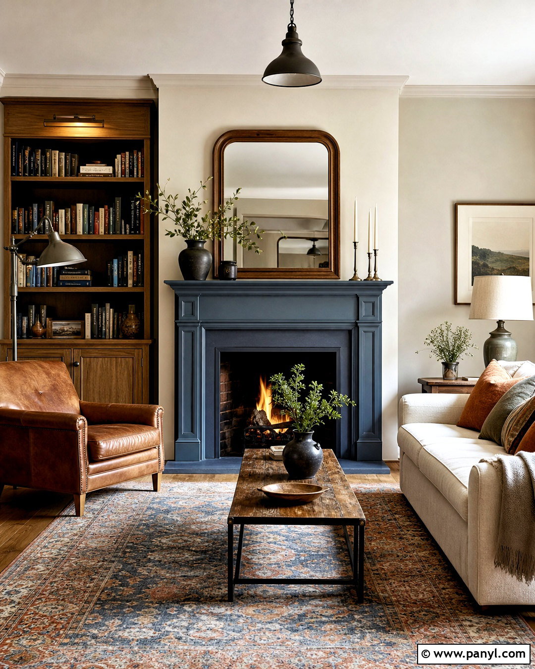 Dusty Blue Fireplace - 20 fireplace painting ideas