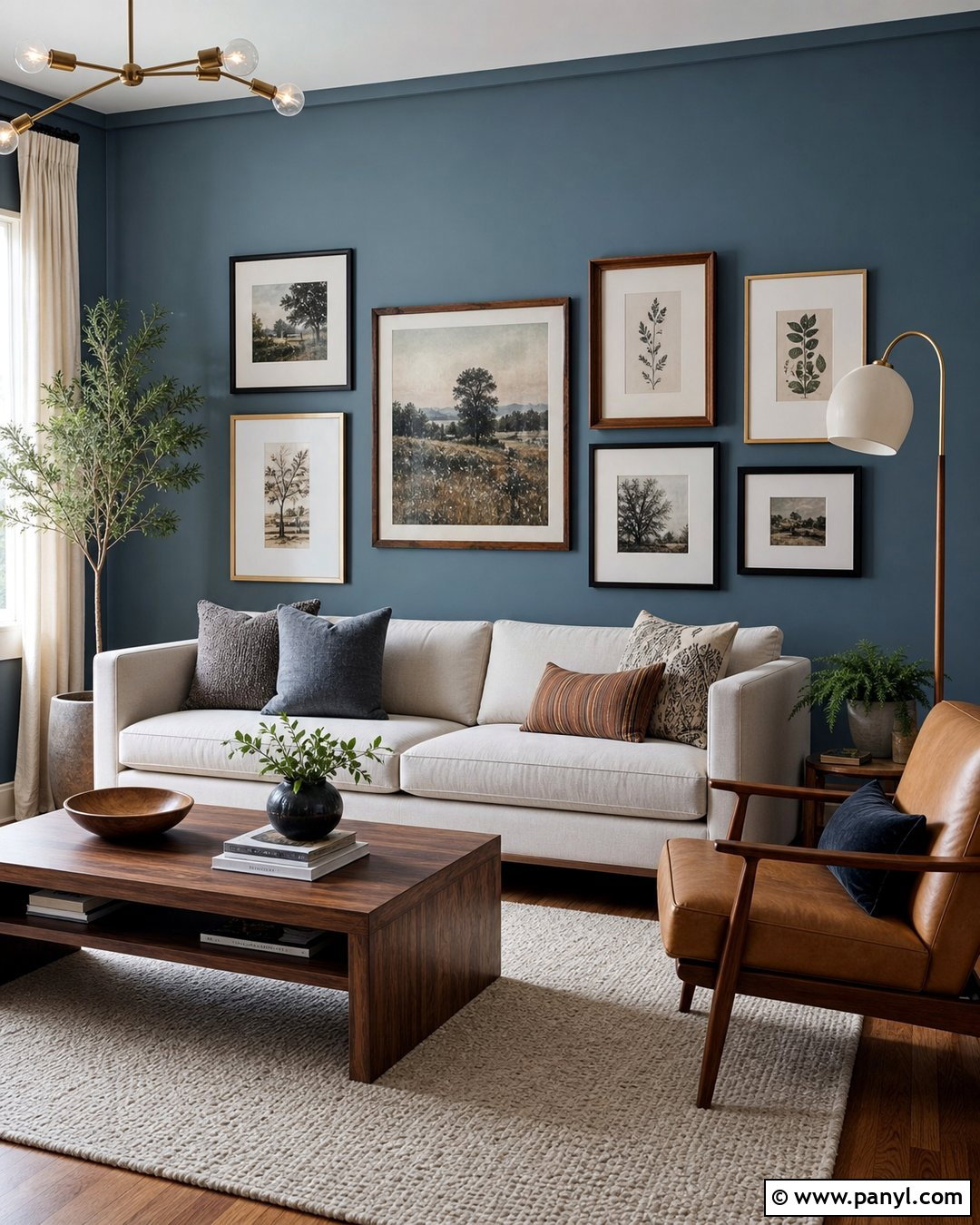 Dusty Blue Gallery Wall - 30 dusty blue wall color ideas