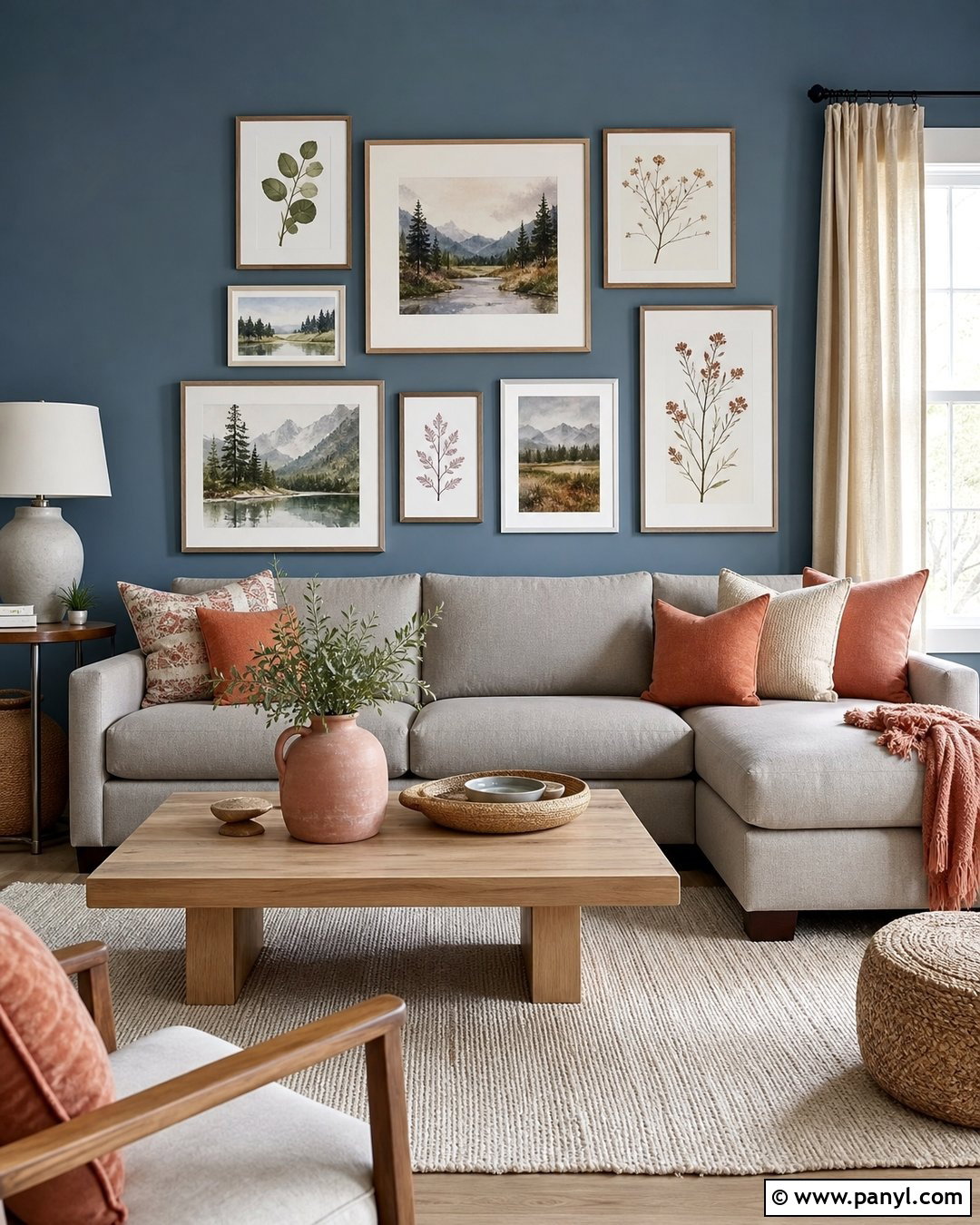 Dusty Blue Gallery Wall - 25 Gallery Wall Colors