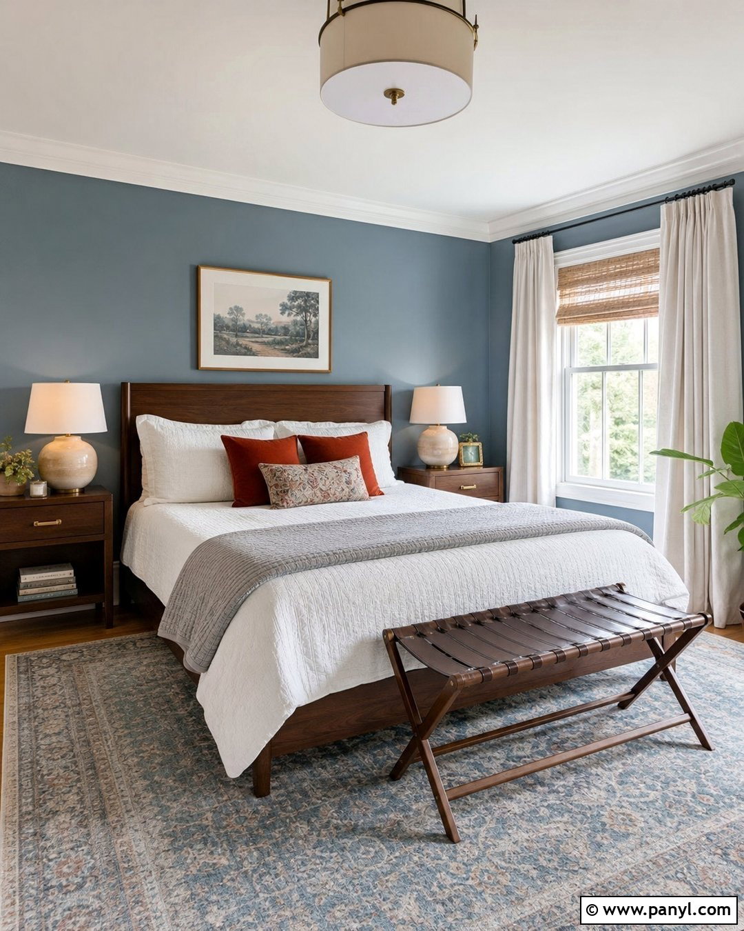 Dusty Blue Guest Room Painted Wall - 20 Room One Wall Painted Ideas