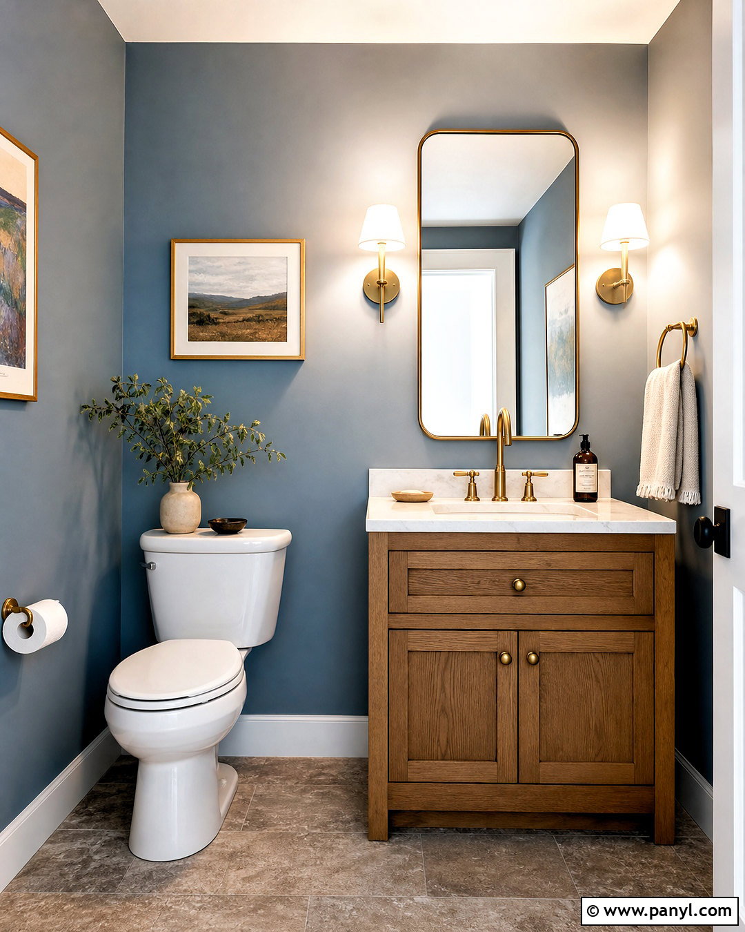 Dusty Blue Half Bath - 20 half bath paint colors