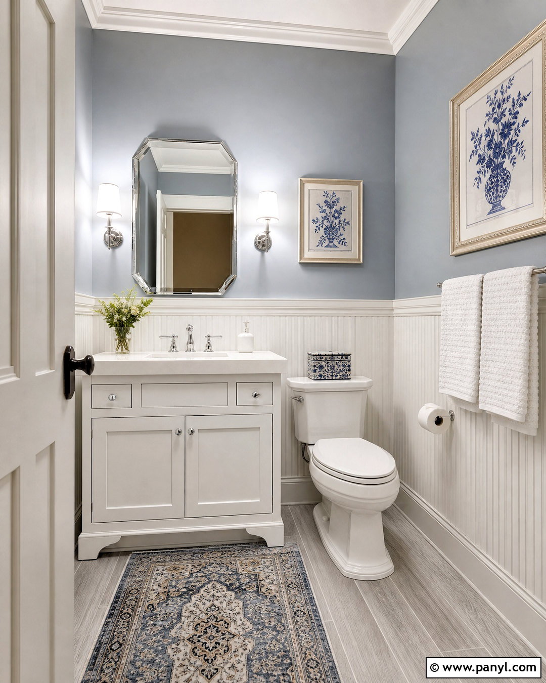 Dusty Blue Half Bathroom - 20 half bathroom paint ideas