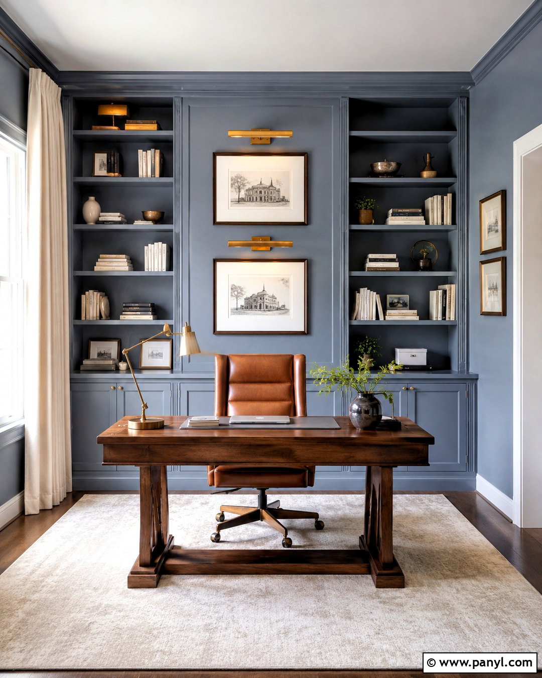 Dusty Blue Home Office - 20 dusty blue paint color ideas