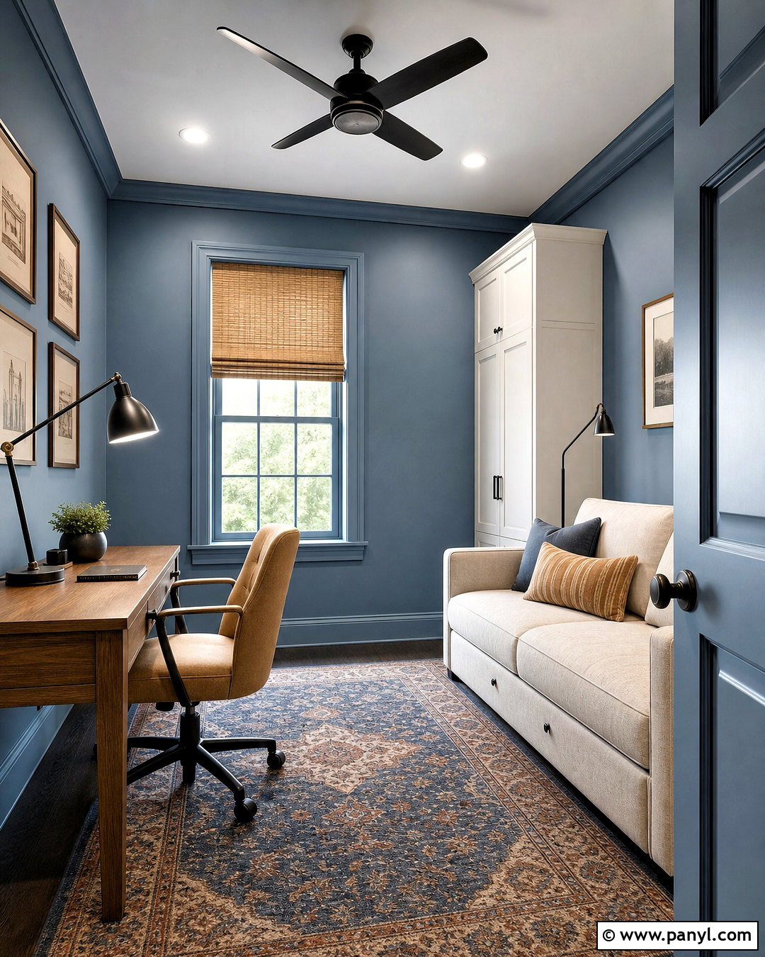 Dusty Blue Home Office Walls - 20 interior wall painting ideas