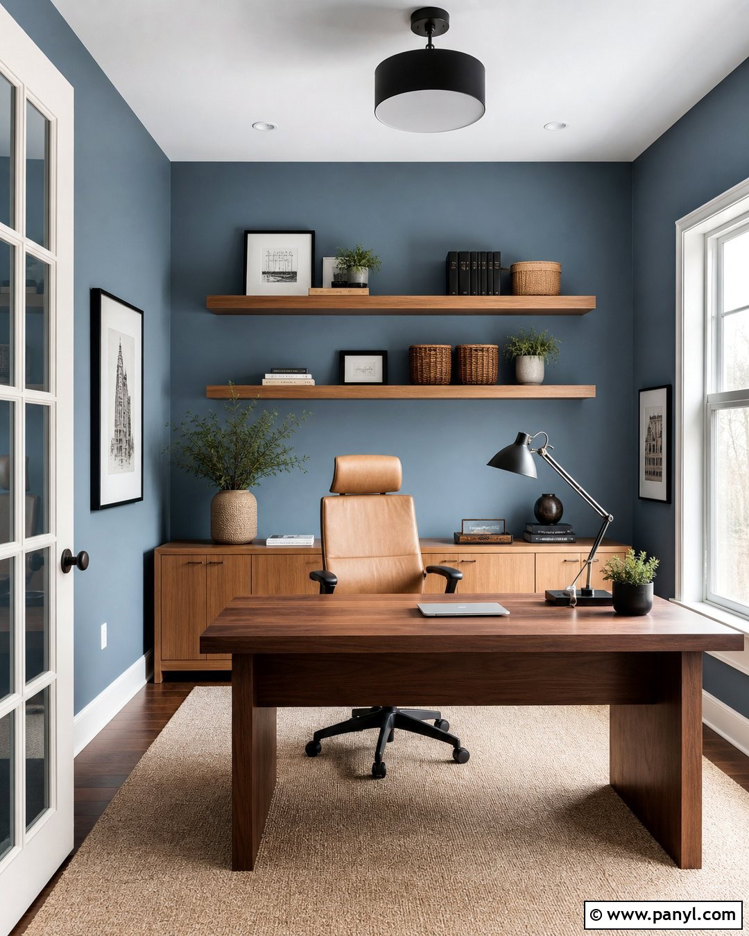 Dusty Blue Home Office - 30 dusty blue wall color ideas