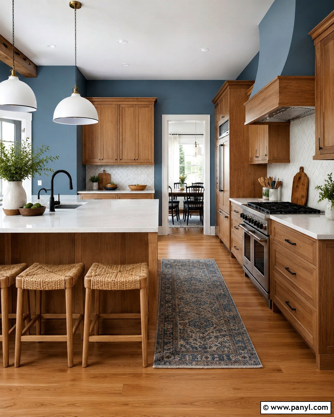 Dusty Blue Kitchen Wall Color - 20 Kitchen Wall Color With Oak Cabinets