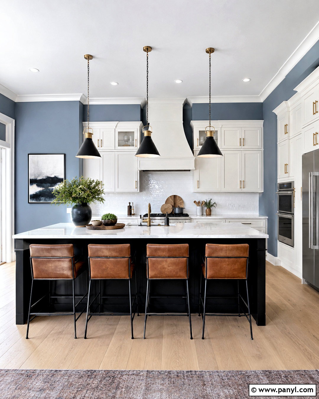 Dusty Blue Kitchen Walls - 20 Wall Color For Black And White Kitchen Ideas