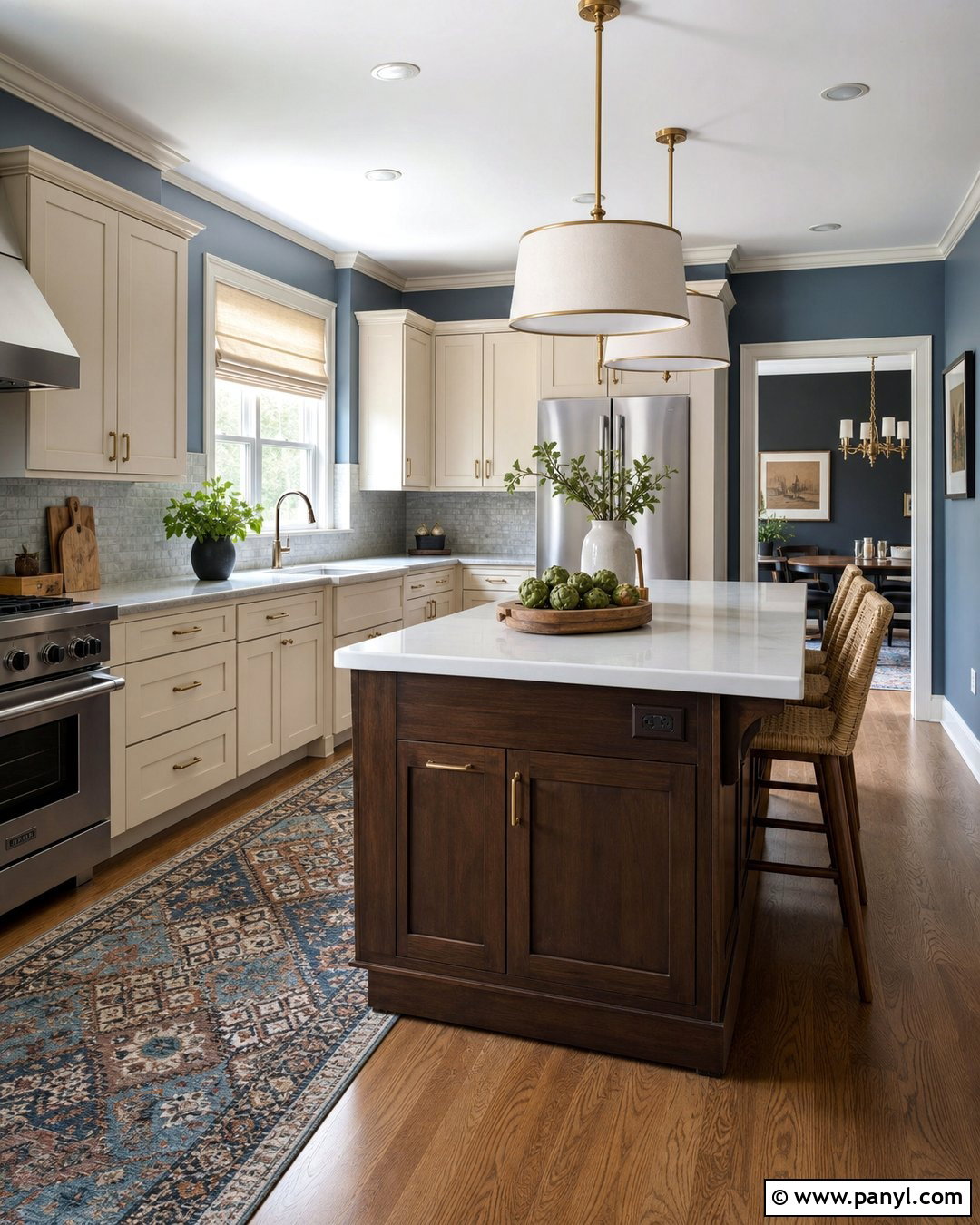 Dusty Blue Kitchen Walls - 35 kitchen wall colors with cream cabinets