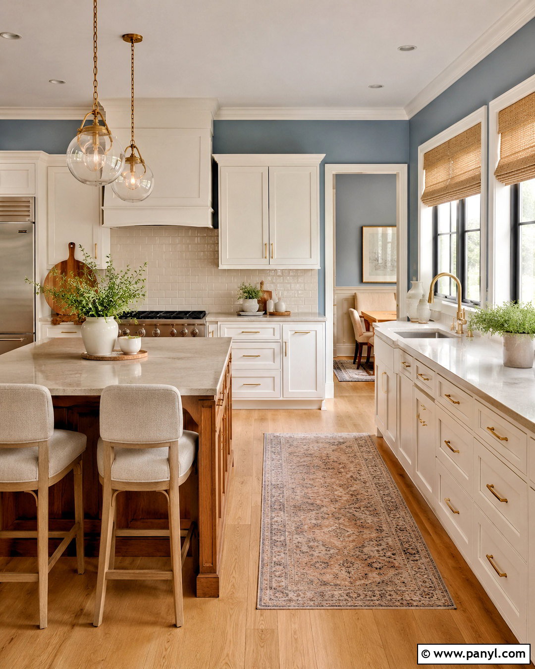 Dusty Blue Kitchen Walls - 40 Kitchen Wall Colors With White Cabinets