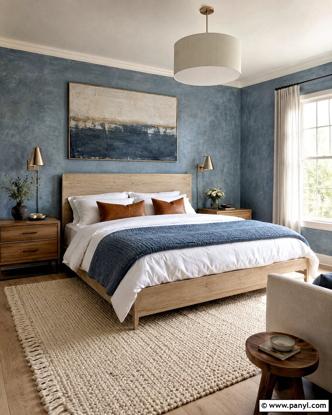 Dusty Blue Limewash Bedroom - 20 limewash walls bedroom ideas