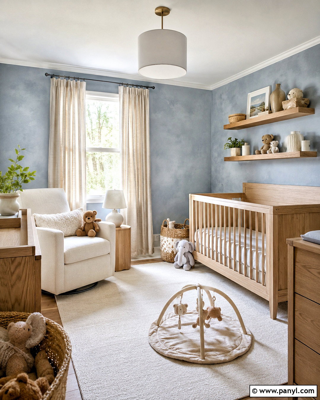 Dusty Blue Limewash Texture Nursery - 20 limewash texture ideas