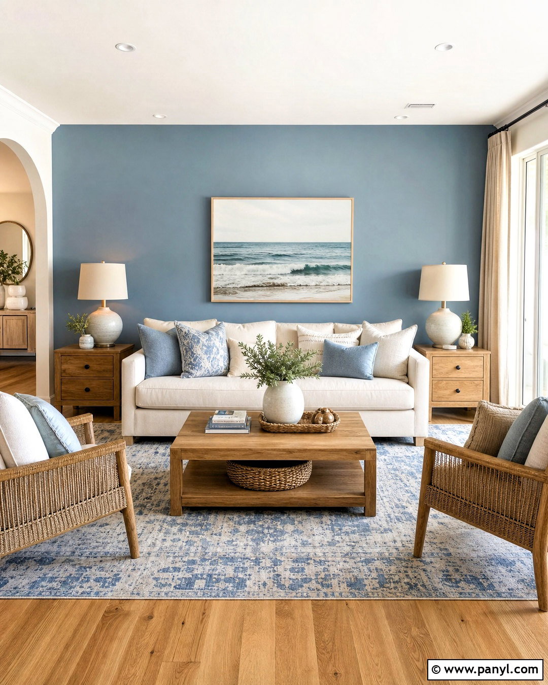 Dusty Blue Living Room Accent Wall - 20 accent color walls in living room ideas